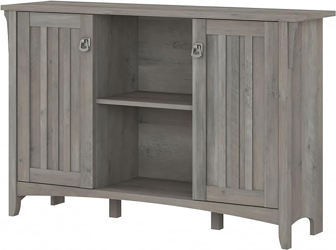 Bush Furniture Salinas Accent Storage Cabinet with Doors in Driftwood Gray - LeafyLoom