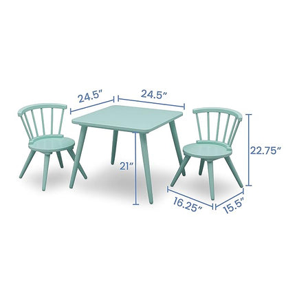 Delta Children Windsor 2 Chair, 3 Piece Set, Aqua - LeafyLoom