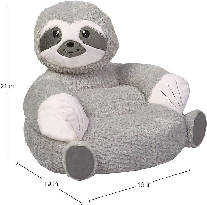 Trend Lab Sloth Toddler Chair Plush Character Kids Chair Comfy Furniture Pillow Chair for Boys and Girls, 21 x 19 x 19 inches - LeafyLoom