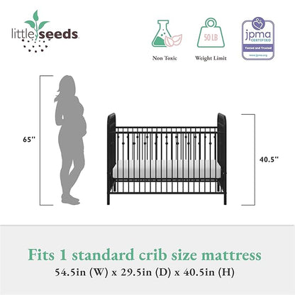 Little Seeds Monarch Hill Ivy Metal Baby Crib, Black - LeafyLoom