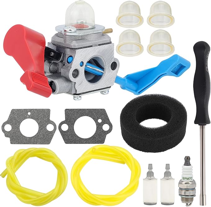 C1U-W12A Carburetor for Poulan FL1500 FL1500LE Leaf Blower C1U-W12B 530071629 with Air Filter Repower Kit - LeafyLoom