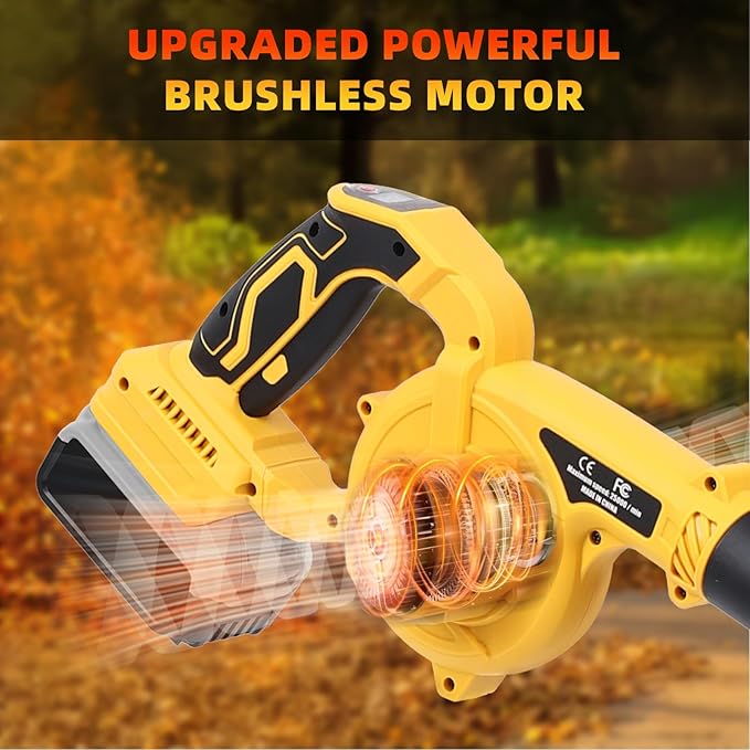 Leaf Blower Cordless for Dewalt Battery: 2-in-1 Portable Leaf Blower & Vacuum Cleaner for Dewalt 20V Max Battery, with Brushless Motor for Lawn Care/Dust/Pet Hair (Battery Not Included) - LeafyLoom