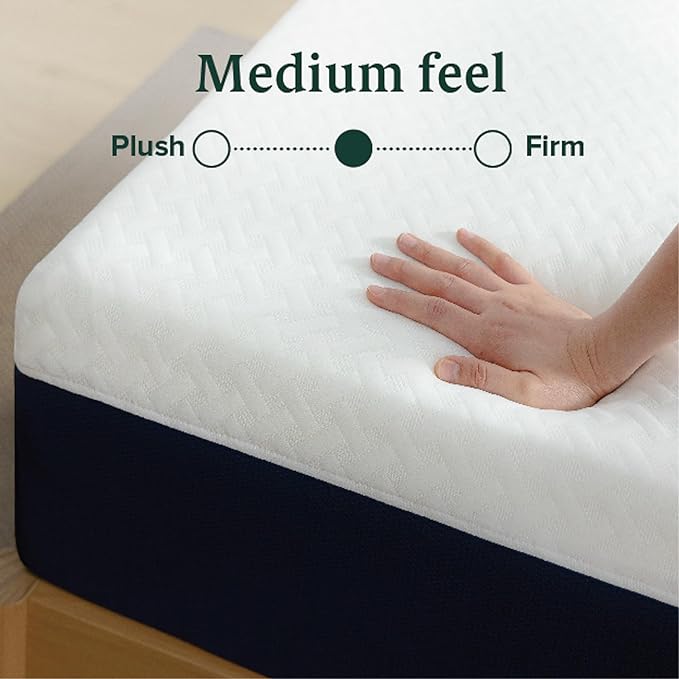 ZINUS 10 Inch Cooling Comfort Hybrid Mattress [New Version], King, Fiberglass Free, Medium Firm Feel, Motion Isolation, Certified Safe Foams & Fabric, Mattress in A Box - LeafyLoom