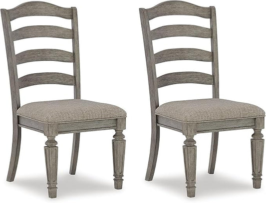 Signature Design by Ashley Lodenbay Classic Farmhouse Weathered Dining Chair, Set of 2, Antique Gray - LeafyLoom