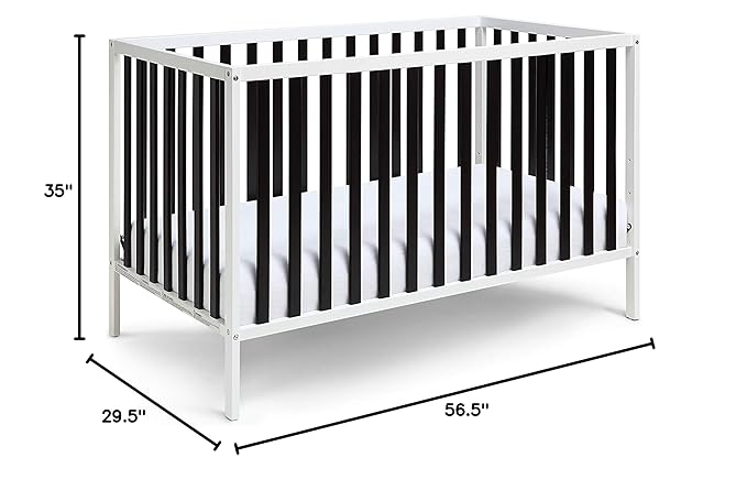 Baby Cache Deux Remi Island 3-in-1 Convertible Crib (Do Re Me) White & Black - LeafyLoom