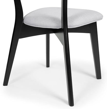 Christopher Knight Home Chazz Dining Chair, 19.75 "W x 19.75 "D x 31 "H, Chaz,Light Gray/Matte Black - LeafyLoom