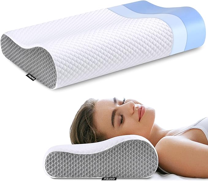 Neck Pillow Memory Foam for Pain Relief Bed Pillow for Sleeping, Ergonomic Orthopedic Cervical for Neck and Shoulder Pain, Side Back Stomach Sleeper - LeafyLoom