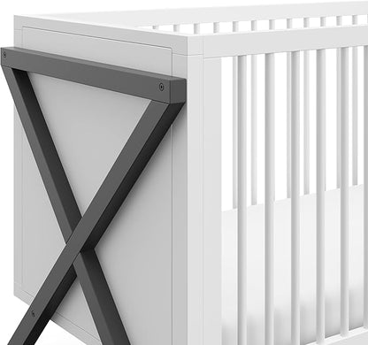 Storkcraft Equinox 3-in-1 Convertible Crib (Gray) – Easily Converts to Toddler Bed and Daybed, 3-Position Adjustable Mattress Support Base, Modern Two-Tone Design for Contemporary Nursery - LeafyLoom