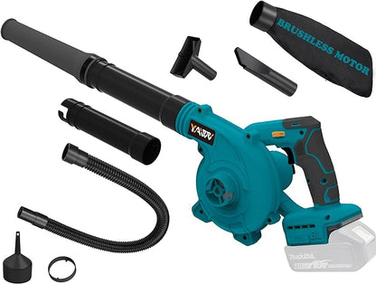 Cordless Leaf Blower for Makita 18V Battery,Electric Jobsite Air Blower with Brushless Motor,6 Variable Speed Up to 180MPH,2-in-1 Handle Electric Blower and Vacuum Cleaner(Battery Not Included) - LeafyLoom