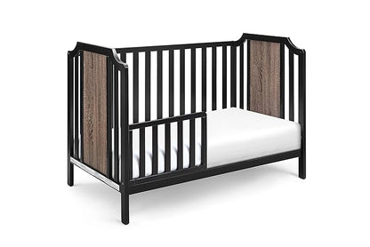 Suite Bebe Brees Convertible Island Crib in Black & Vintage Walnut - LeafyLoom