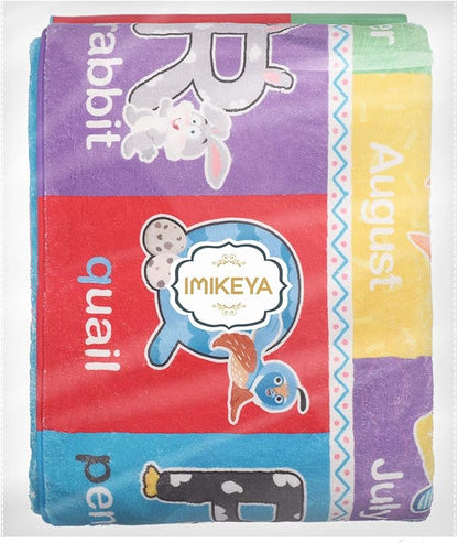 IMIKEYA Kids Play Rug Mat Playmat with Colorful Pattern, Playtime Collection ABC Alphabet, Seasons, Months, Fruit and Shapes Educational Area Rug for Kids Playroom Bedrooms, 78.7 x 59 Inch - LeafyLoom