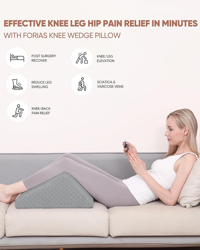 Forias Knee Wedge Pillow Legs 8 Pure Memory Foam Bed Wedge Pillow LeafyLoom