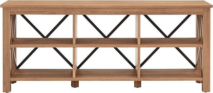 Henn&Hart Rectangular TV Stand for TV's up to 65" in Golden Brown, TV Stands for the Living Room - LeafyLoom