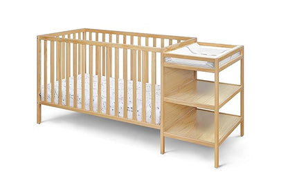 Suite Bebe Palmer Island 3-in-1 Convertible Crib and Changer Combo in Natural - LeafyLoom