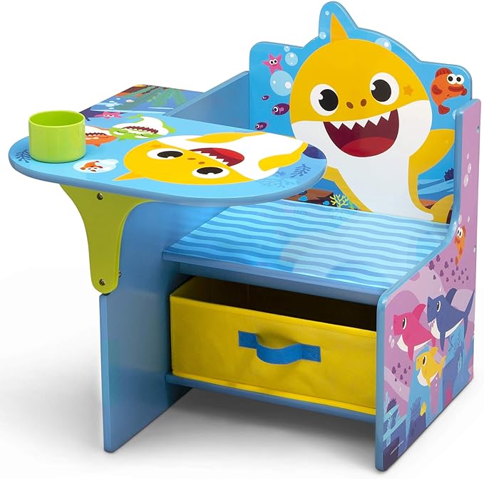 Baby Shark Chair Desk with Storage Bin - Ideal for Arts & Crafts, Snack Time, Homeschooling, Homework & More by Delta Children - LeafyLoom