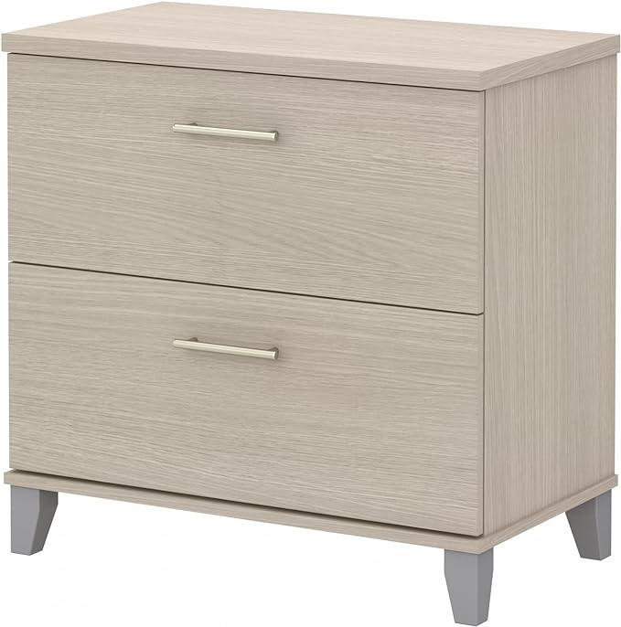 Bush Furniture Somerset 2 Drawer Lateral File Cabinet in Sand Oak - LeafyLoom