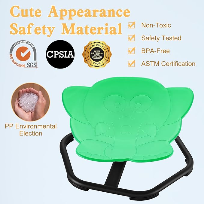 Spinning Chair for Autistic Kids Sit and Spin Chair for Kids Swivel Sensory Chair Elephant Spinning Seat Autism Sensory Chair Items for Sensory Room Training Balance Body Coordination - LeafyLoom