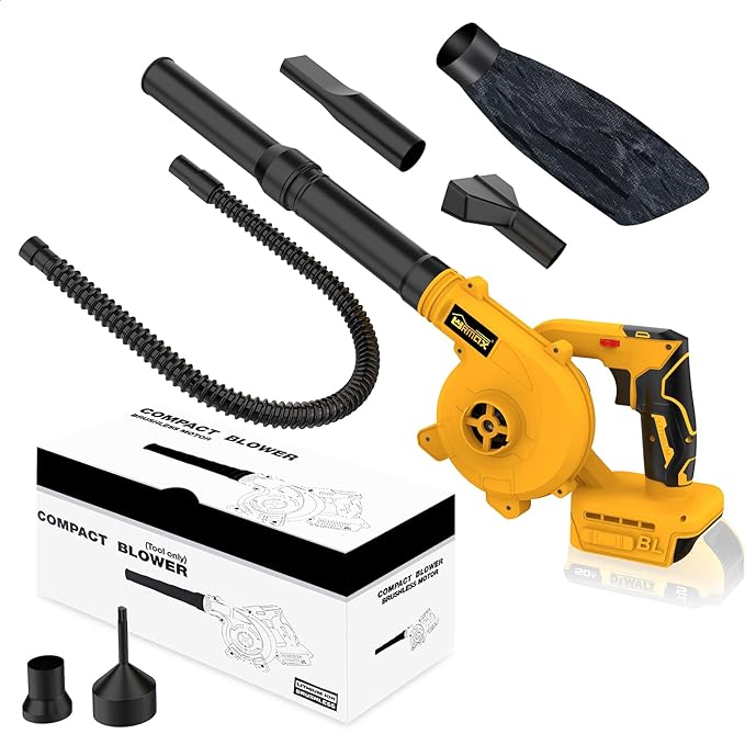 Cordless Leaf Blower for DEWALT 20V Max Battery, 2-in-1 Handle Electric Blower + Vacuum Cleaner, 6 Variable Speed Up to 180MPH, Electric Jobsite Air Blower with Brushless Motor (Battery Not Included) - LeafyLoom