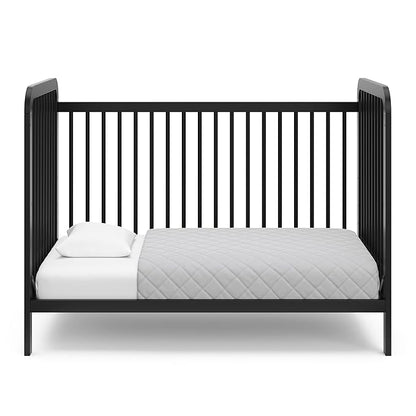 Storkcraft Pasadena 3-in-1 Convertible Crib (Black) – GREENGUARD Gold Certified, Converts to Daybed and Toddler Bed, Fits Standard Full-Size Crib Mattress, Adjustable Mattress Height - LeafyLoom