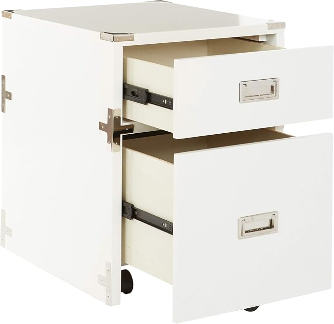 OSP Home Furnishings Wellington 2-Drawer File Cabinet, White - LeafyLoom