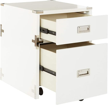 OSP Home Furnishings Wellington 2-Drawer File Cabinet, White - LeafyLoom