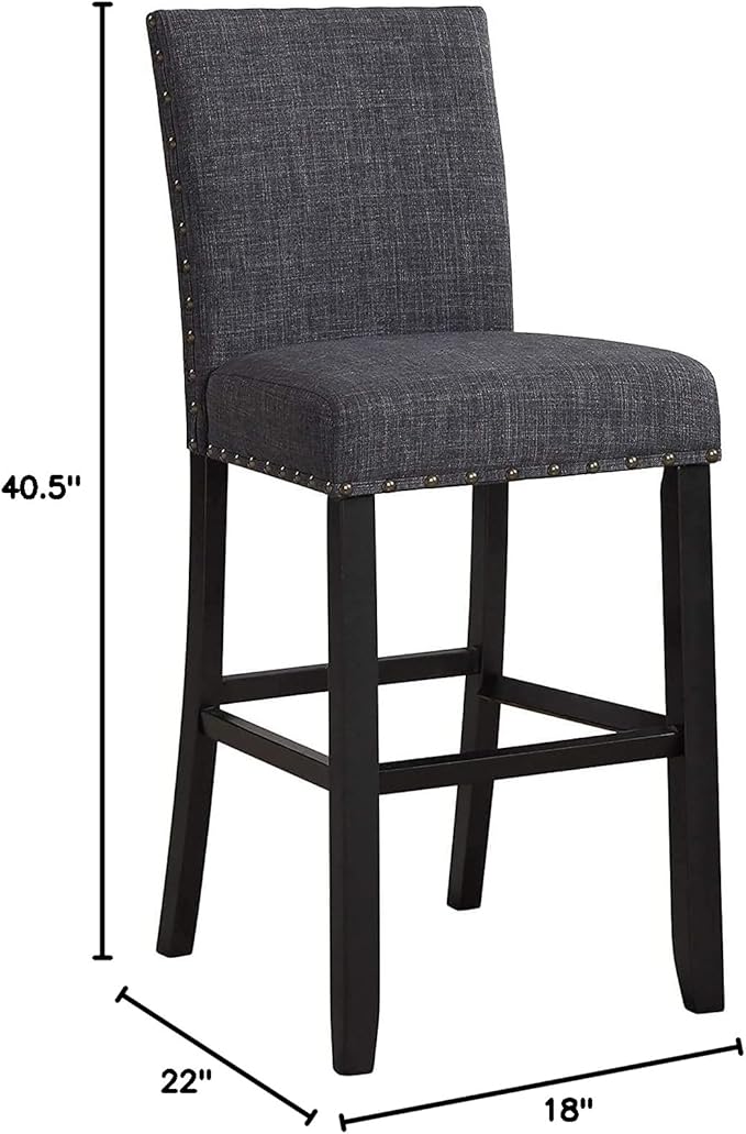 New Classic Furniture Crispin Counter Chair, Granite - LeafyLoom