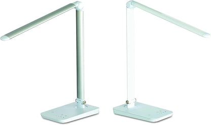 Safco Products 1001SL Vamp LED Modern ABS Desk Lamp with USB Port and Dimmer Switch, Silver - LeafyLoom