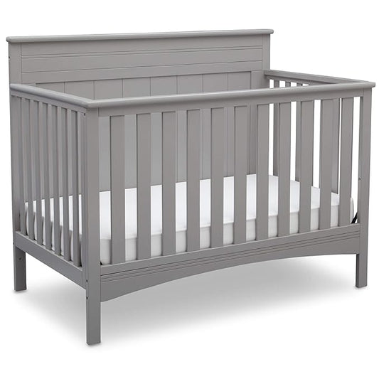 Delta Children Fancy 4-in-1 Convertible Baby Crib - Greenguard Gold Certified, Grey - LeafyLoom