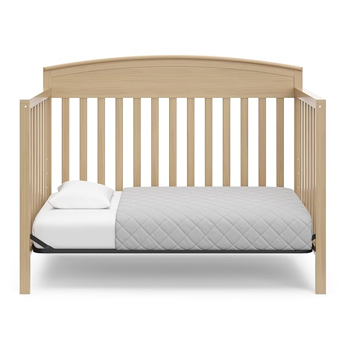 Graco Benton 5-in-1 Convertible Crib (Driftwood) – GREENGUARD Gold Certified, Converts from Baby Crib to Toddler Bed, Daybed and Full-Size Bed, Fits Standard Full-Size Crib Mattress - LeafyLoom