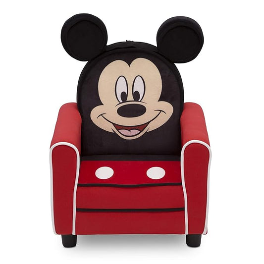 Delta Children Figural Upholstered Kids Chair, Wood ,Disney Mickey Mouse - LeafyLoom