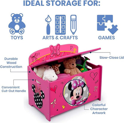 Delta Children Deluxe Toy Box, Disney Minnie Mouse - LeafyLoom