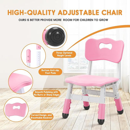 kids chair adjustable height Children chairs suitable for Children age 2-8 with foot covers for home classroom kindergarten and children's venues two-pack - LeafyLoom