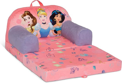 Delta Children Cozee Buddy Flip-Out Kids Chair, Disney Princess - LeafyLoom