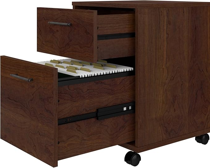 Bush Furniture Key West 2 Drawer Mobile File Cabinet, Bing Cherry (KWF116BC-03) - LeafyLoom