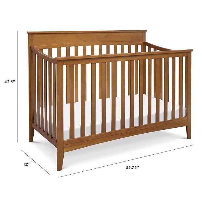 DaVinci Grove 4-in-1 Convertible Crib in Chestnut, Greenguard Gold Certified - LeafyLoom