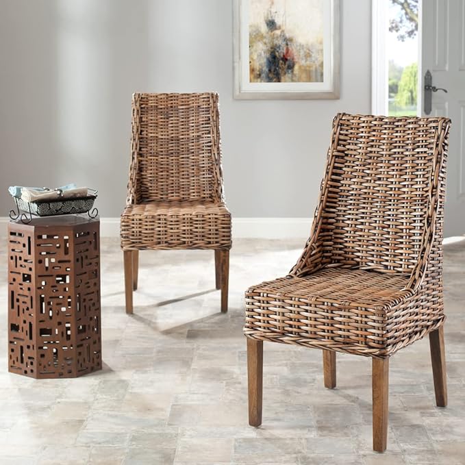 Safavieh Home Collection Suncoast Brown Dining Chair - LeafyLoom