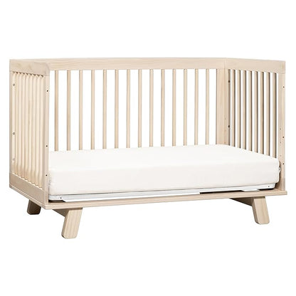 Babyletto Hudson 3-in-1 Convertible Crib with Toddler Bed Conversion Kit in Washed Natural, Greenguard Gold Certified - LeafyLoom