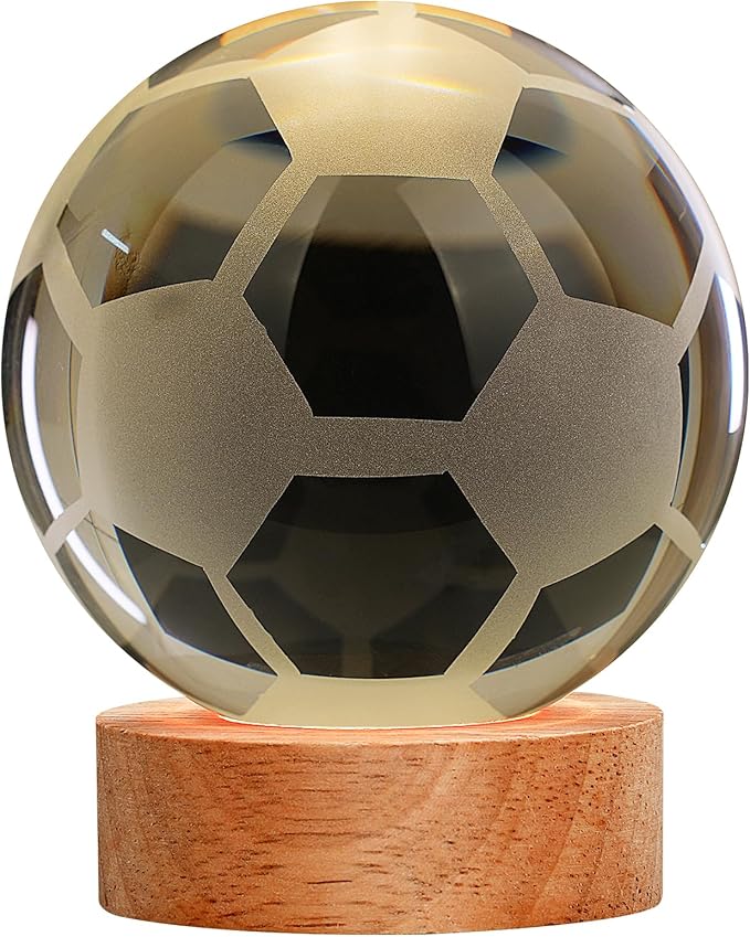 Large 3D Soccer Ball Night Light, Soccer Lamp 16 Color Changing with Remote Control for Bedroom Decor, Cool Desk Decor Gift for Teens Boys, Football - LeafyLoom