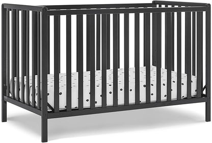 Delta Children Heartland 4-in-1 Convertible Crib, Black - LeafyLoom