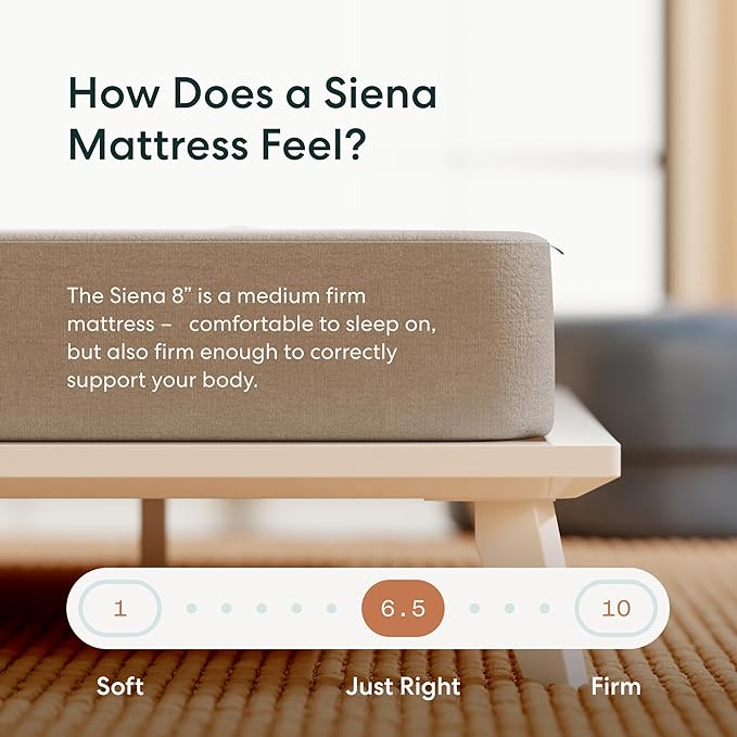 Siena 8” Full Gel Memory Foam Mattress - Medium Firm - 180 Night Trial - Premium Pressure-Relieving Layers - 10 Year Manufacturer Warranty - CertiPUR-US® Certified - LeafyLoom