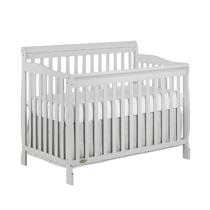 Ashton 4-In-1 Convertible Crib In Grey, Greenguard Gold, JPMA Certified, Non-Toxic Finishes, Features 4 Mattress Height Settings, Made Of Solid Pinewood - LeafyLoom