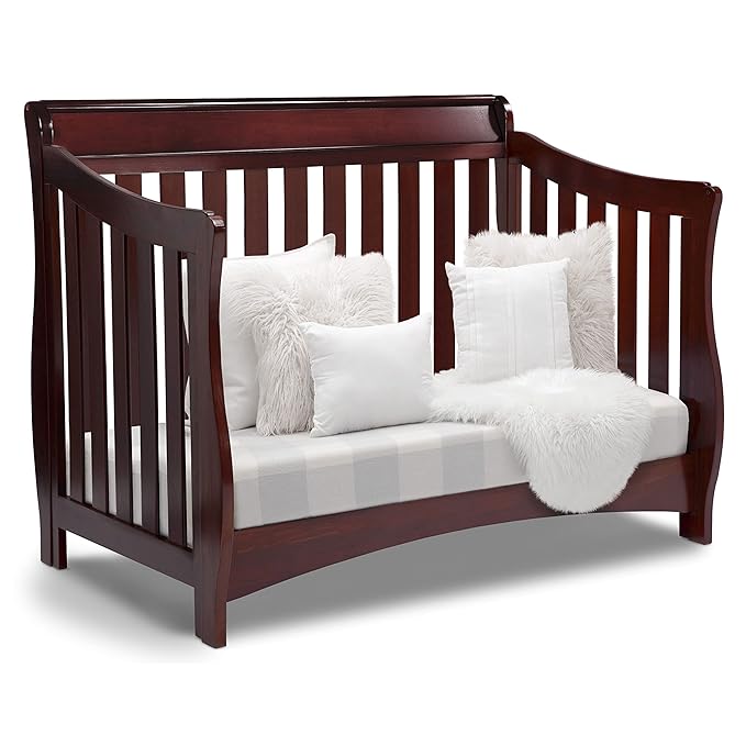 Delta Children Bentley S Series 4-in-1 Convertible Baby Crib, Black Cherry Espresso - LeafyLoom