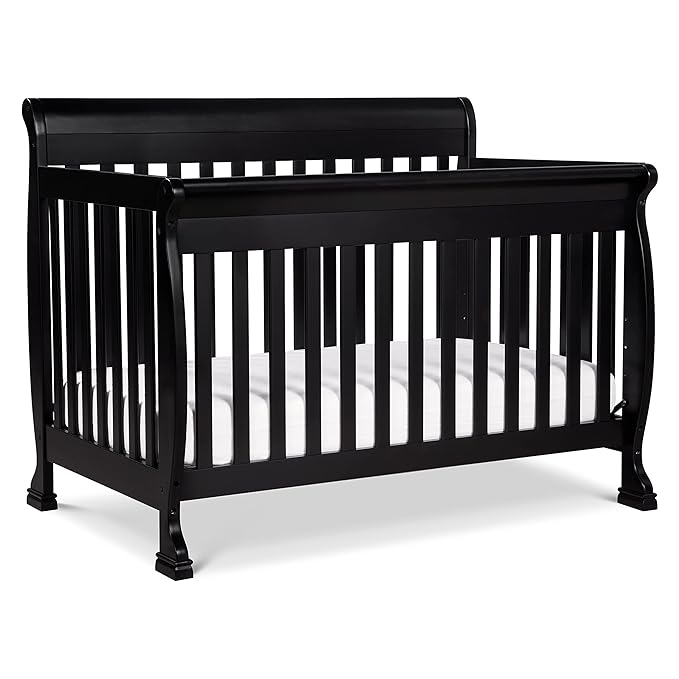 DaVinci Kalani 4-in-1 Convertible Crib in Ebony, Greenguard Gold Certified - LeafyLoom