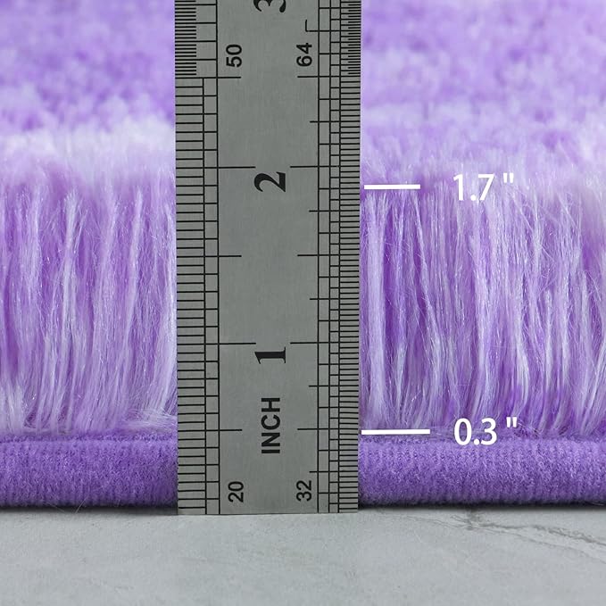 6x9 Large Area Rugs for Living Room, Super Soft Fluffy Modern Bedroom Rug, Tie-Dyed Purple Indoor Shag Fuzzy Carpets for Girls Kids Nursery Room Home Decor - LeafyLoom