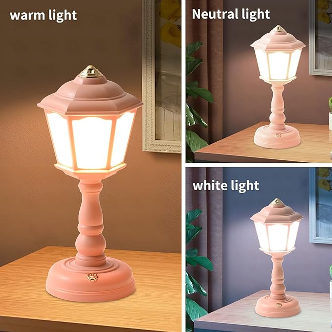 Mini Desk lamp Vintage, LED Desk Lamp Dimmable Table Lamp Reading Lamp with USB Charging Port, Sensitive Control, Eye-Caring Office Lamp,Very beautiful decorative desk lamp (Pink) - LeafyLoom