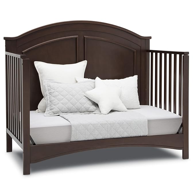 Delta Children Perry 6-in-1 Convertible Crib - Greenguard Gold Certified, Walnut Espresso - LeafyLoom