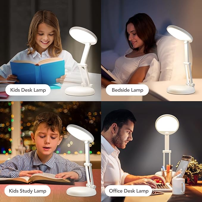 Battery Operated Lamp Rechargeable Lamp Foldable & Portable Light, 8 Brightness Dimmable Cordless Lamp Rechargeable Light Wireless Lamp Mini Lamp, Battery Lamp Battery Lights Nail Light for Desk, LED - LeafyLoom