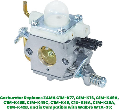 C1M-K77 Carburetor with 15660108361 Ignition Module Replaces C1M-K76, C1M-K49A, C1M-K49, C1U-K16A for Echo PB403H, PB403T, PB413H, PB413T, PB610, PB620, PB620, PB620H, PB620ST Backpack Blower - LeafyLoom