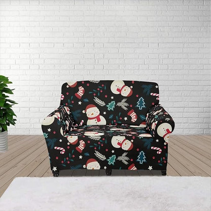 FKELYI Christmas Decor Sofa Couch Cover Cute Snowman Furniture Protector Easy Going Stretch Sofa Slipcover for Indoor Washable Sofa Slipcovers S FKELYI