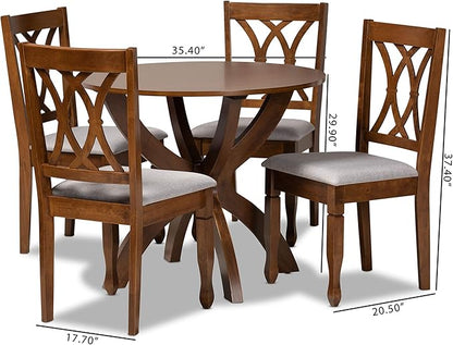 Baxton Studio Dining Sets, Grey/Walnut - LeafyLoom